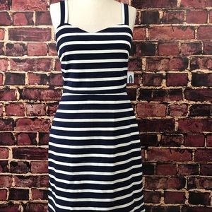 Old Navy Striped Sleeveless Tank Dress navy white